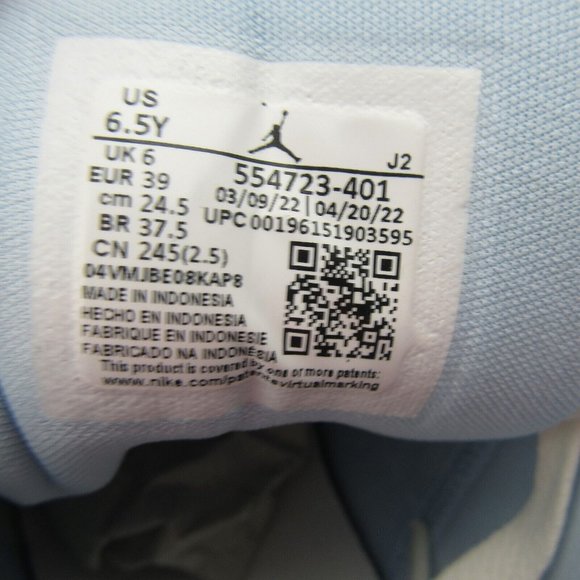 Jordan 1 Low Ice Blue GS Size 6.5Y / Womens Size 8 Sneakers NEW - Picture 10 of 15